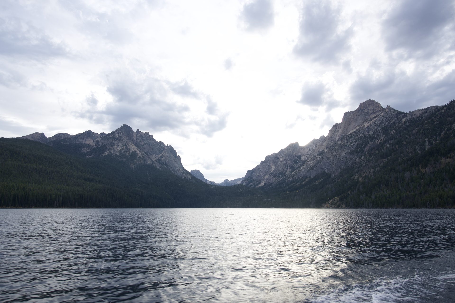 Sawtooth lake at dusk
